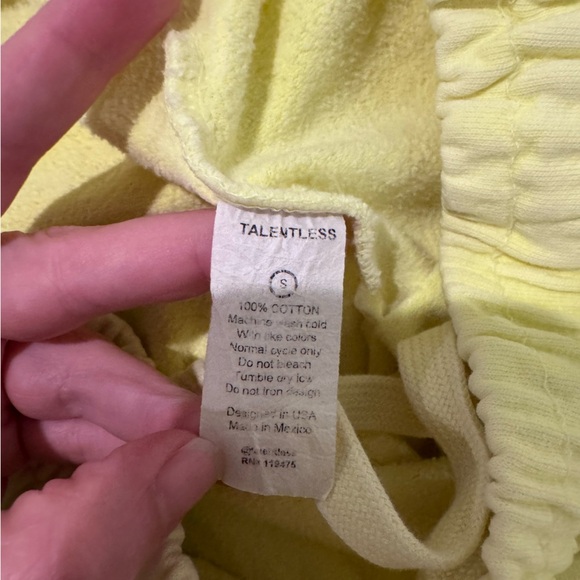 TALENTLESS neon Yellow Sweatpants heavyweight 100% cotton fleece - Picture 5 of 7